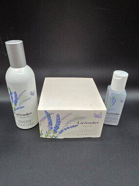 Crabtree & Evelyn Lavender Spa Gift Set Body Cream Spray Shower Gel NEW